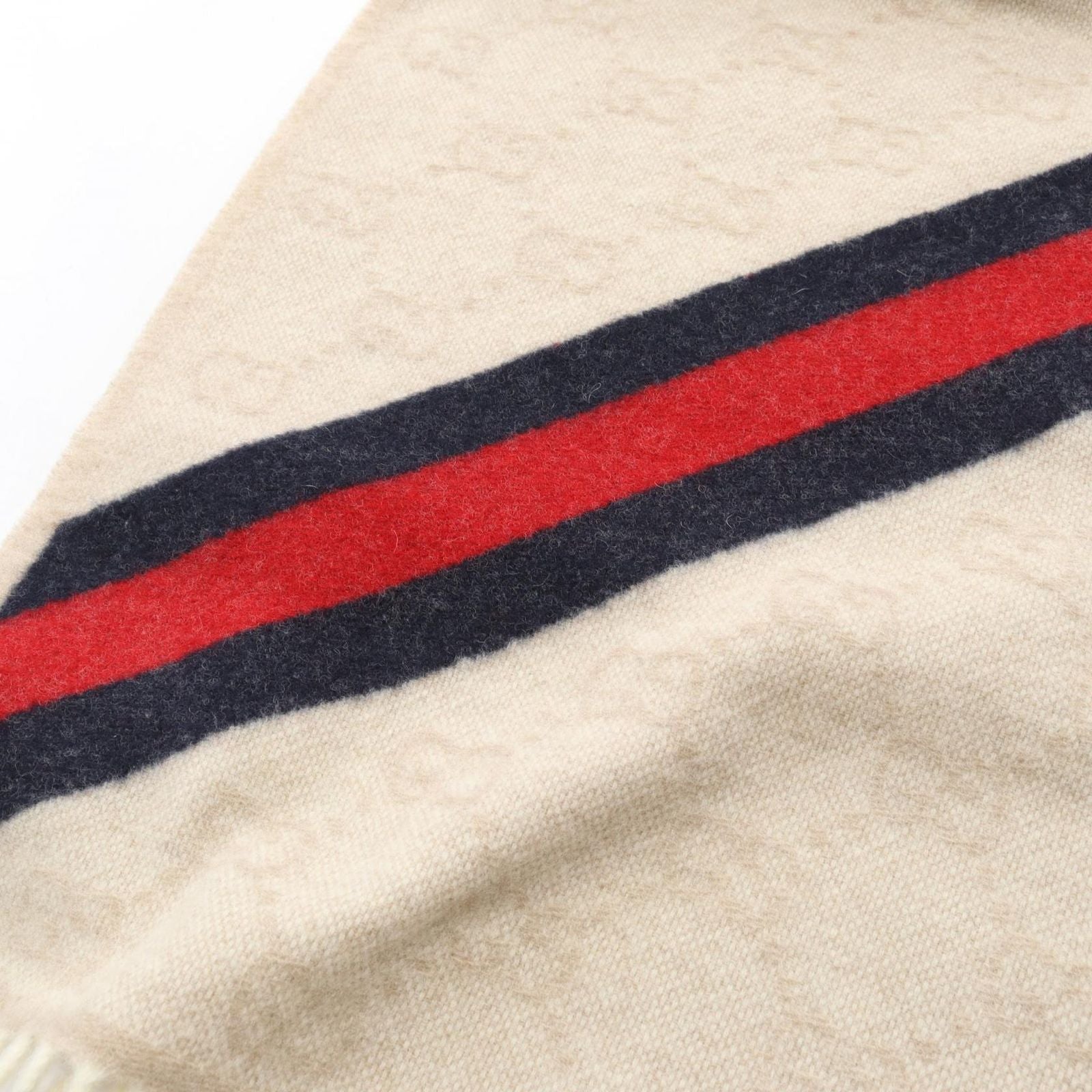 Gucci Muffler Gg Pattern 5706033g2009568 White Wool Muffler Unisex New