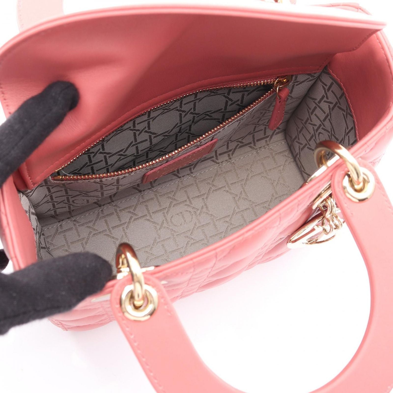 Dior Handbag Lady Dior My Abcdior Lady Dior Small 18-Ma-1129 Dark Pink Leather