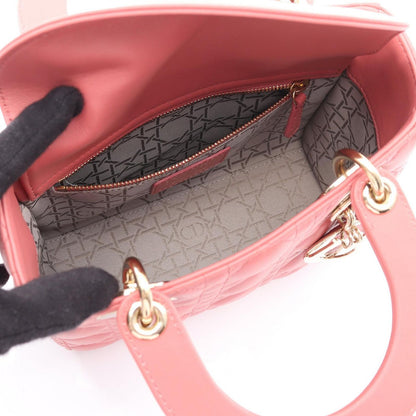 Dior Handbag Lady Dior My Abcdior Lady Dior Small 18-Ma-1129 Dark Pink Leather