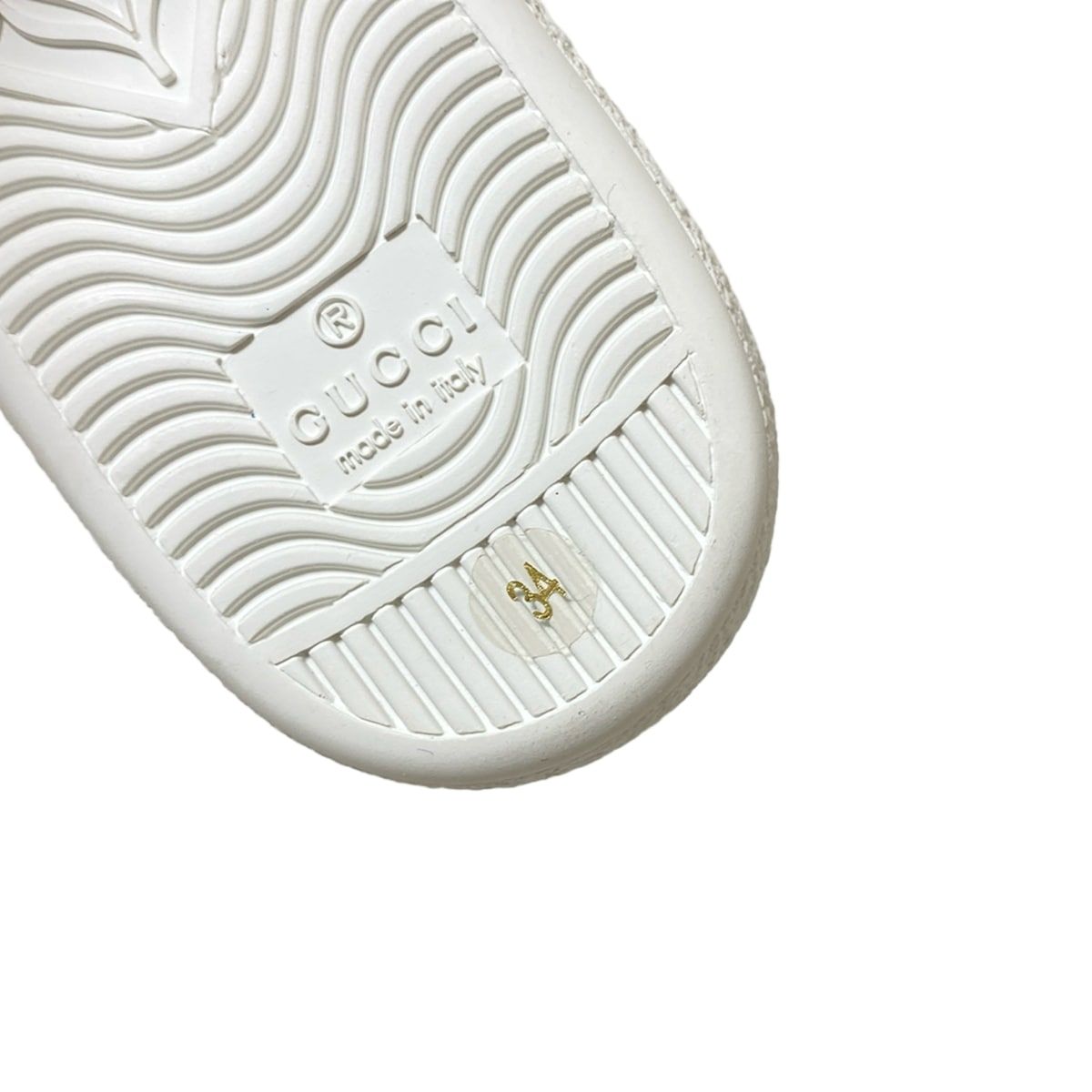 Gucci Sneakers 34 Women's Ace Be Star 498205 Ivory X Gold X Multi Insole