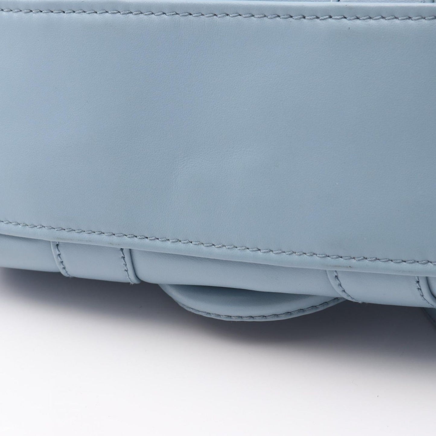 Prada Handbag Soft Calf 1bb071 Blue Leather 2way Bow Ring Bag Ladies a