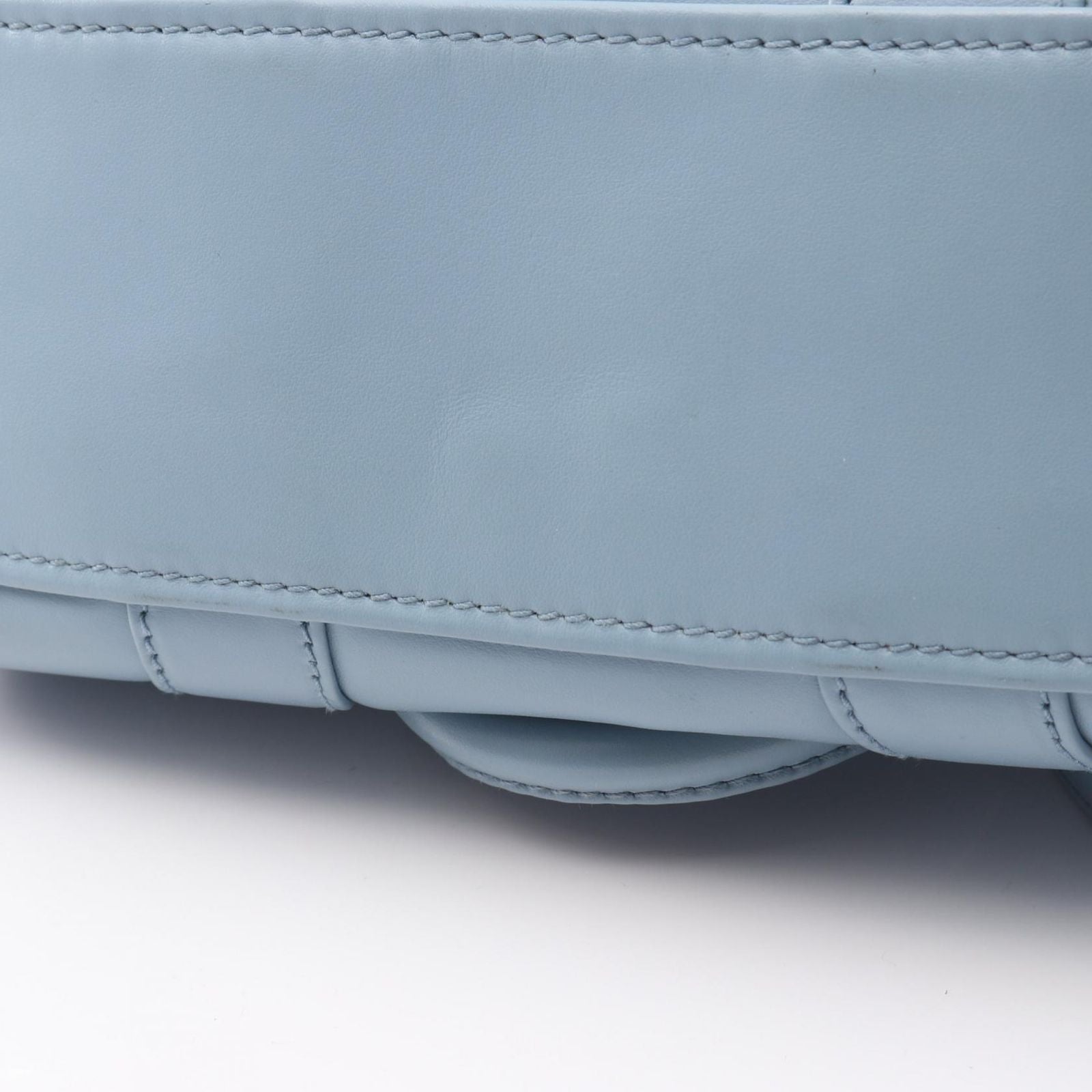 Prada Handbag Soft Calf 1bb071 Blue Leather 2way Bow Ring Bag Ladies a