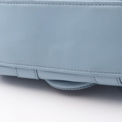 Prada Handbag Soft Calf 1bb071 Blue Leather 2way Bow Ring Bag Ladies a