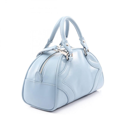 Prada Handbag Soft Calf 1bb071 Blue Leather 2way Bow Ring Bag Ladies a