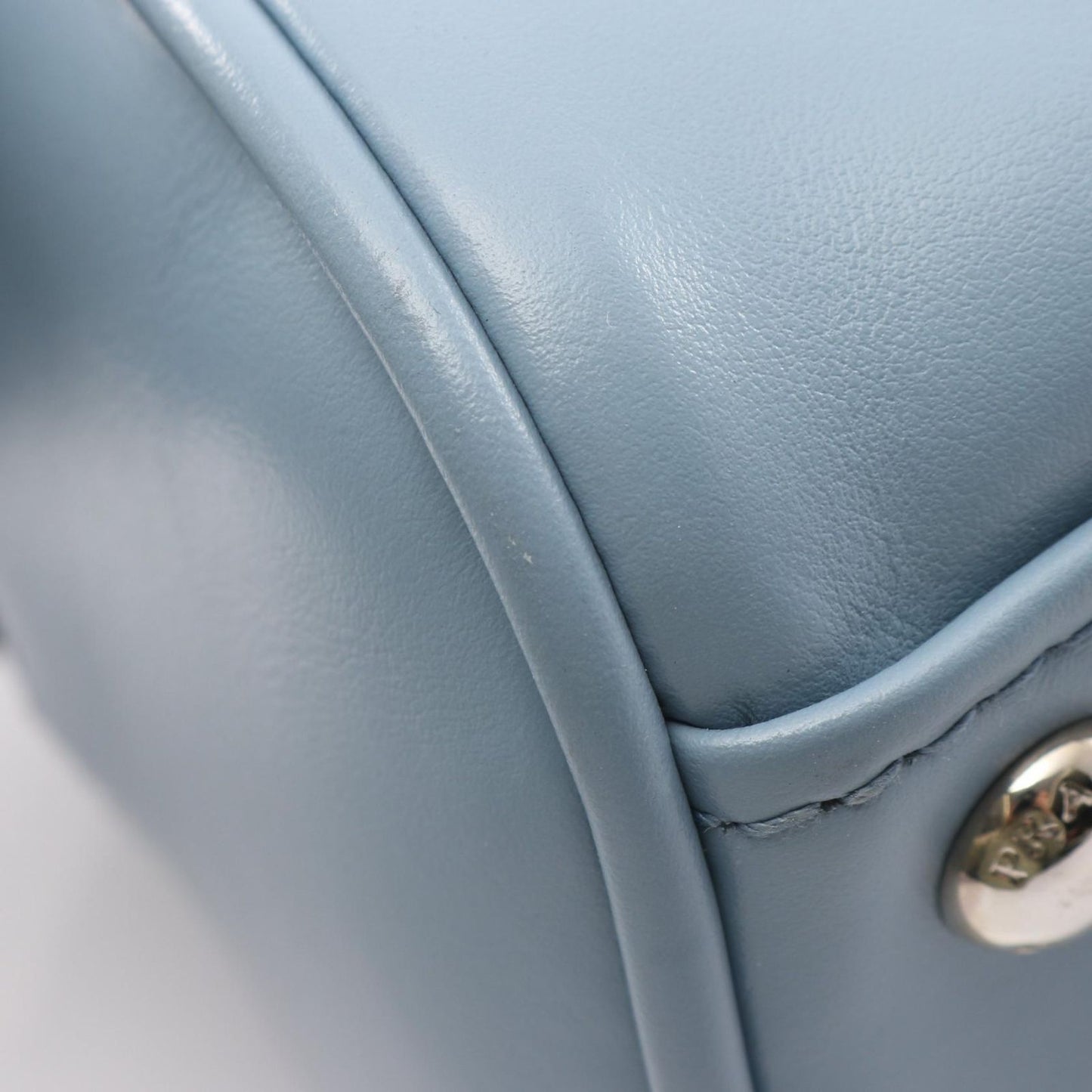 Prada Handbag Soft Calf 1bb071 Blue Leather 2way Bow Ring Bag Ladies a