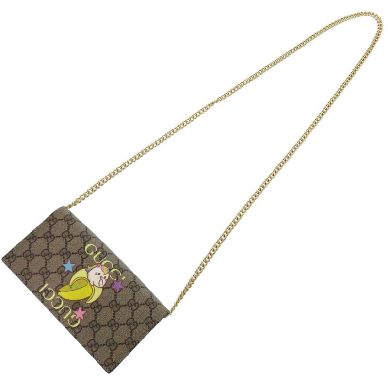 Unused Gucci Chain Wallet Rainbow Bananya Collaboration 701061 2149 GG Supreme