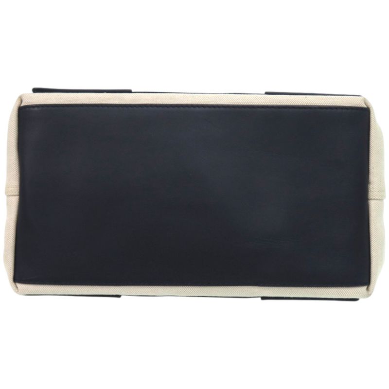 Balenciaga Navy Cabas S 339933 4081 C 535269 Canvas Leather Natural Navy