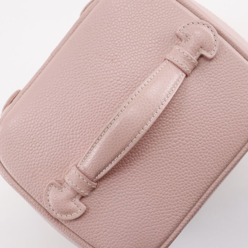 Chanel Cocomark Vanity A01998 Caviar Skin Pink Ladies Pouch