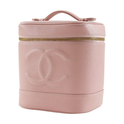 Chanel Cocomark Vanity A01998 Caviar Skin Pink Ladies Pouch