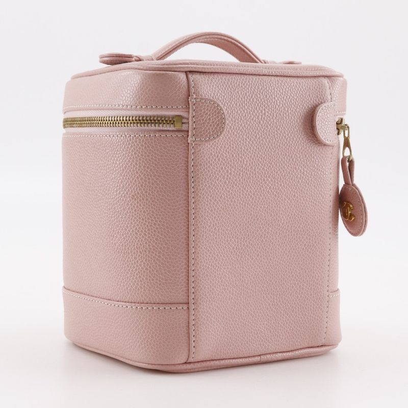Chanel Cocomark Vanity A01998 Caviar Skin Pink Ladies Pouch