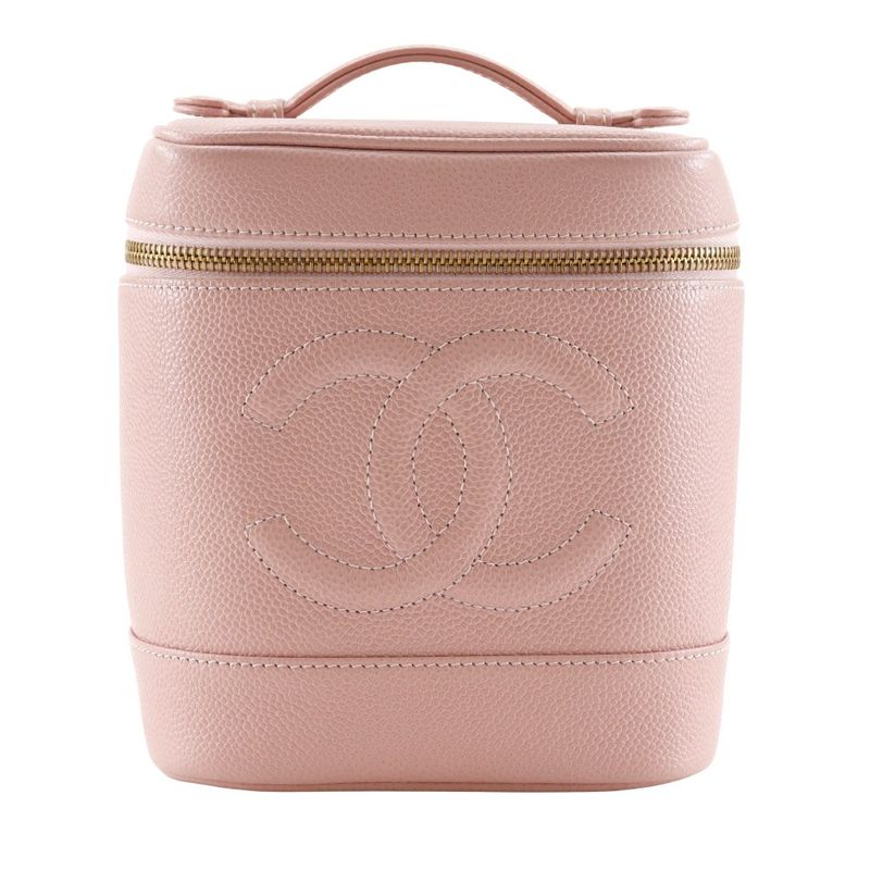 Chanel Cocomark Vanity A01998 Caviar Skin Pink Ladies Pouch