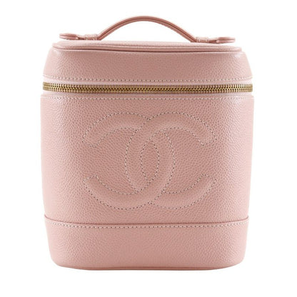 Chanel Cocomark Vanity A01998 Caviar Skin Pink Ladies Pouch