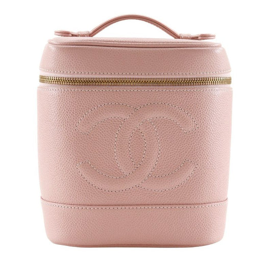 Chanel Cocomark Vanity A01998 Caviar Skin Pink Ladies Pouch