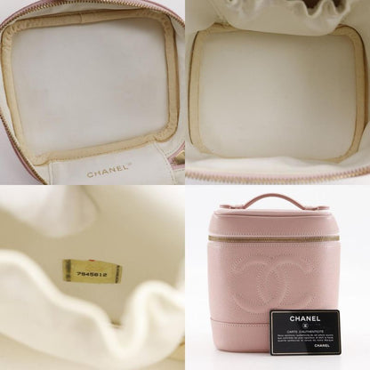 Chanel Cocomark Vanity A01998 Caviar Skin Pink Ladies Pouch