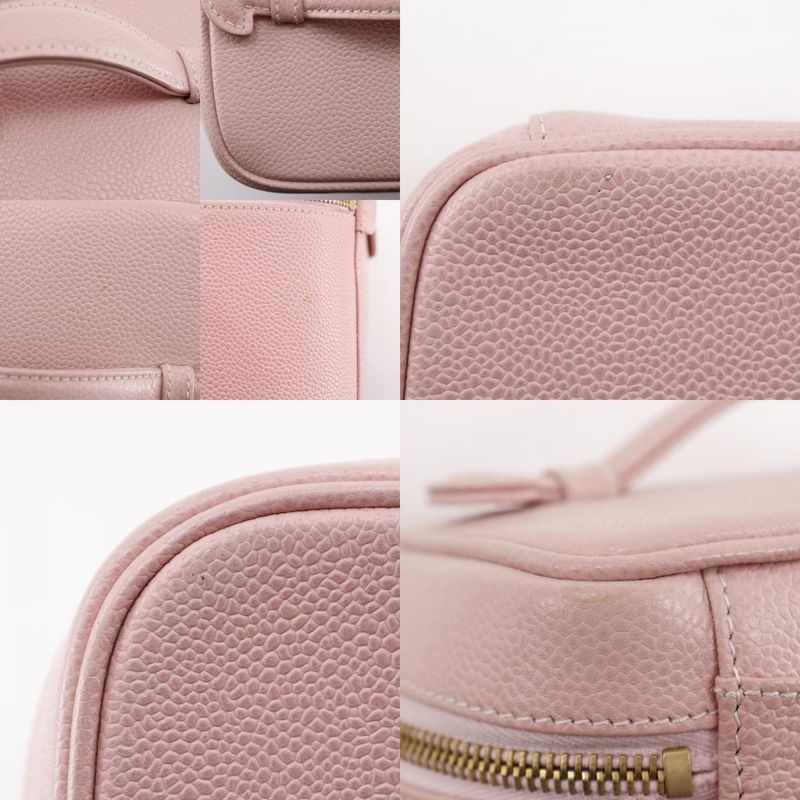 Chanel Cocomark Vanity A01998 Caviar Skin Pink Ladies Pouch