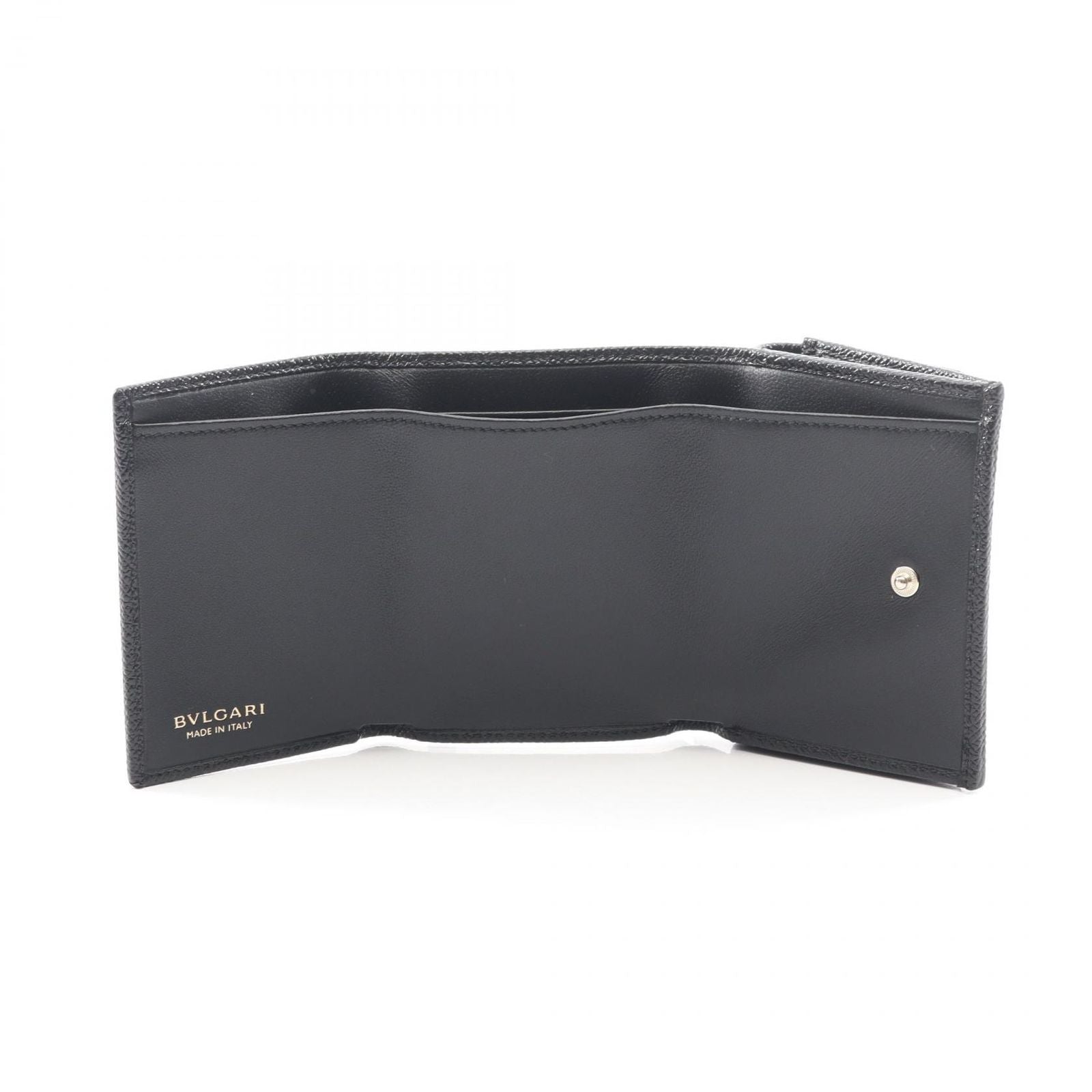 Bulgari Bvlgari Trifold Wallet Bvlgari 288648 Black Leather Trifold