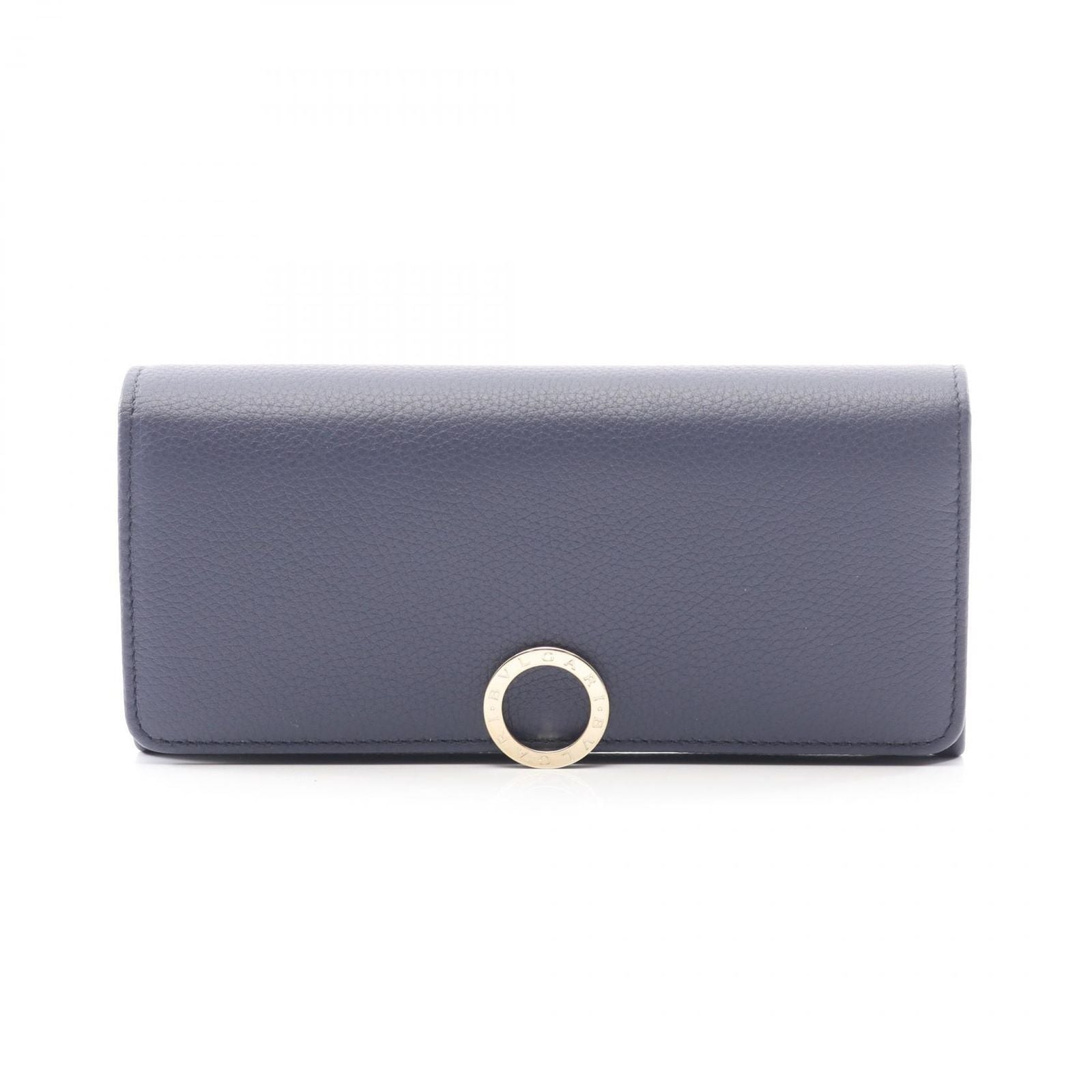Bulgari Bvlgari Bifold Long Wallet Large Wallet 292965 Navy/Beige Leather Large