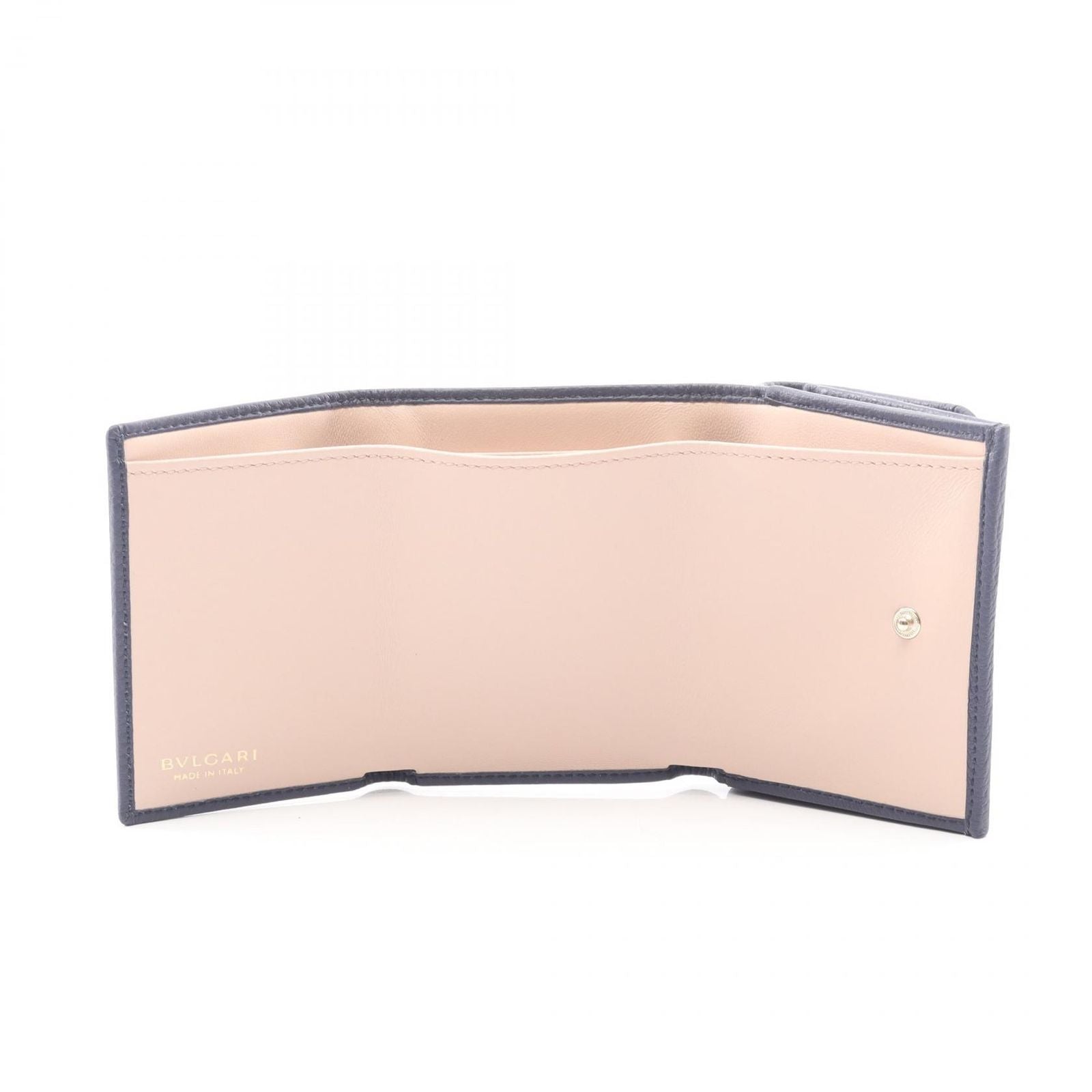Bvlgari Trifold Wallet Bvlgari 292966 Navy/Beige Leather