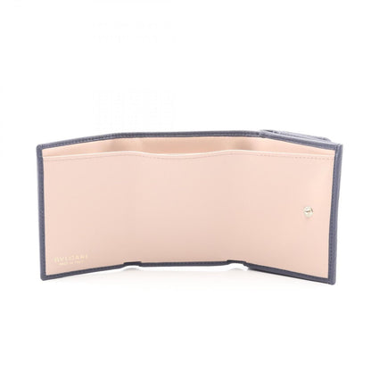 Bvlgari Trifold Wallet Bvlgari 292966 Navy/Beige Leather