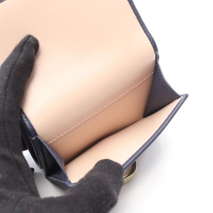 Bvlgari Trifold Wallet Bvlgari 292966 Navy/Beige Leather