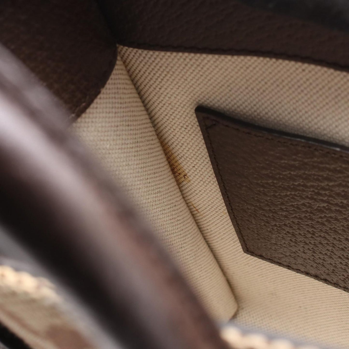 Gucci Tote Bag Jumbo Gg 699406 Beige/Dark Brown Canvas Leather Jumbo Gg Mini