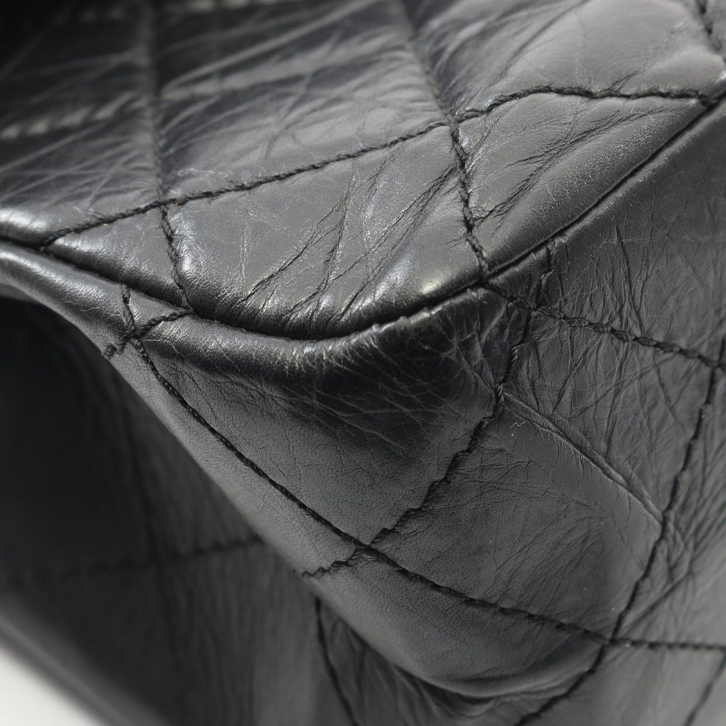 Chanel Shoulder Bag 2.55 Matelasse Maxi W Flap Black Calf (Cowhide) 2.55