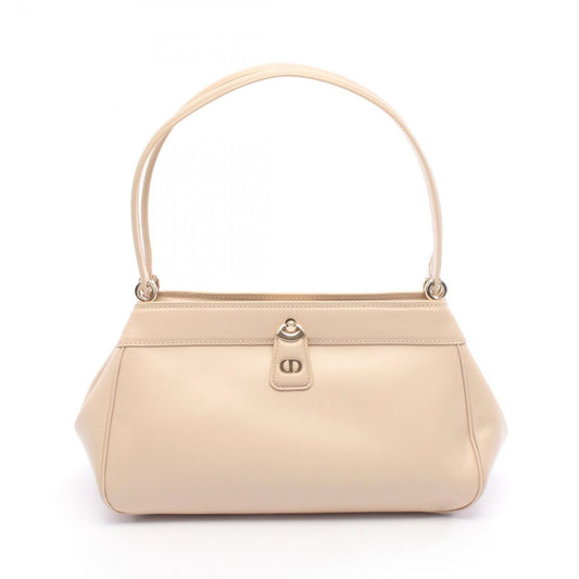 Dior Handbag CD Logo Light Beige Leather Dior Key Bag Ladies a