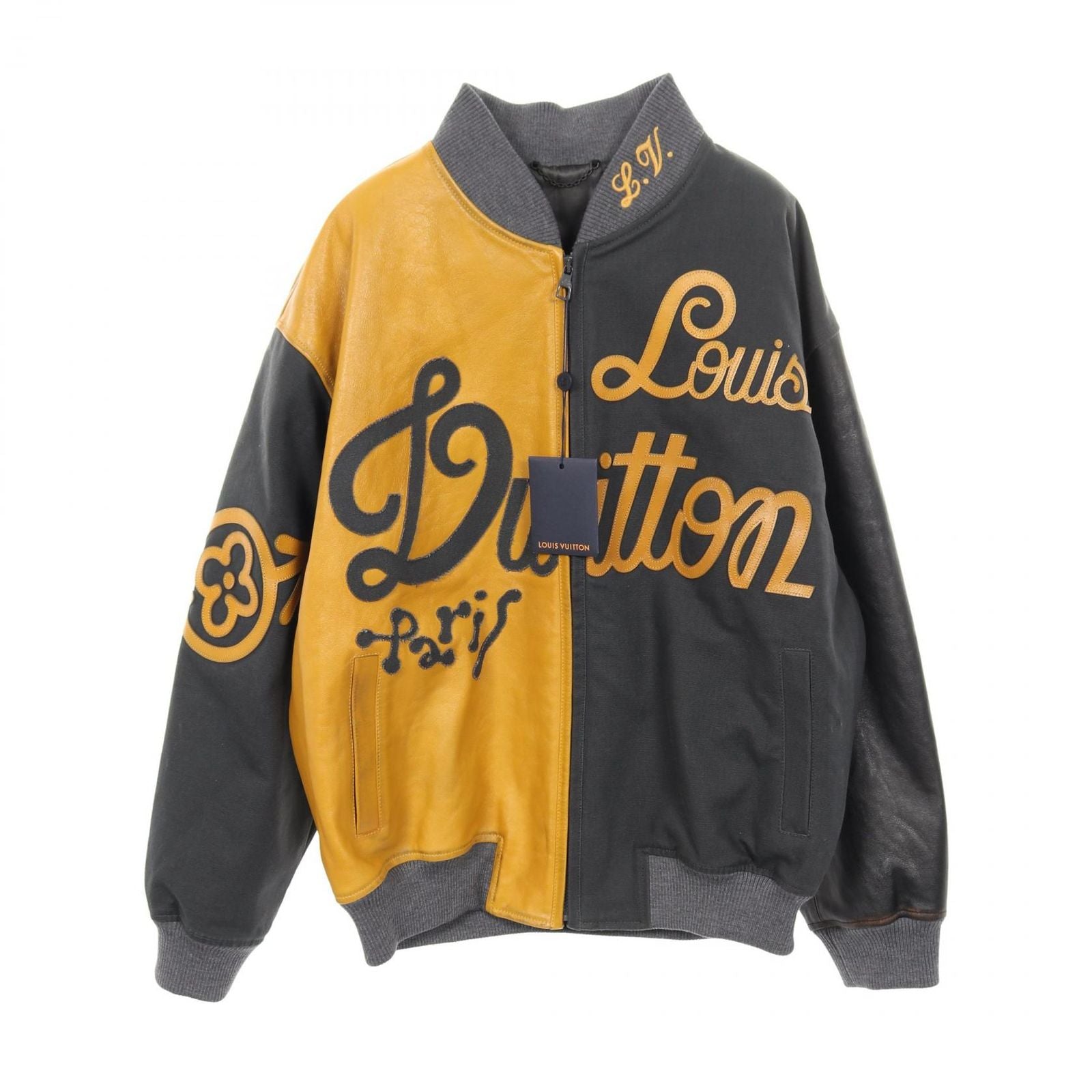 Louis Vuitton Blouson Mixed Camba Scuff the Bomber Jacket Leather Blouson Men's