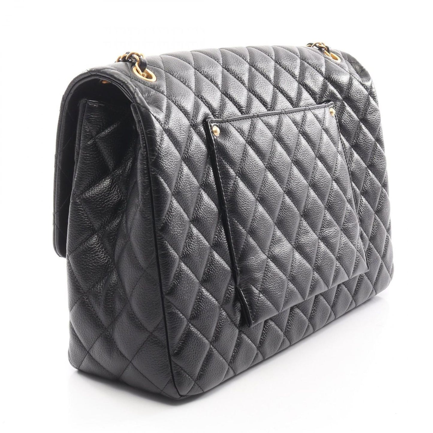 Chanel Shoulder Bag Maxi Flap Matelasse Black Leather Matelasse Maxi Flap Chain