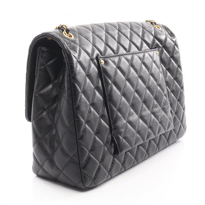 Chanel Shoulder Bag Maxi Flap Matelasse Black Leather Matelasse Maxi Flap Chain
