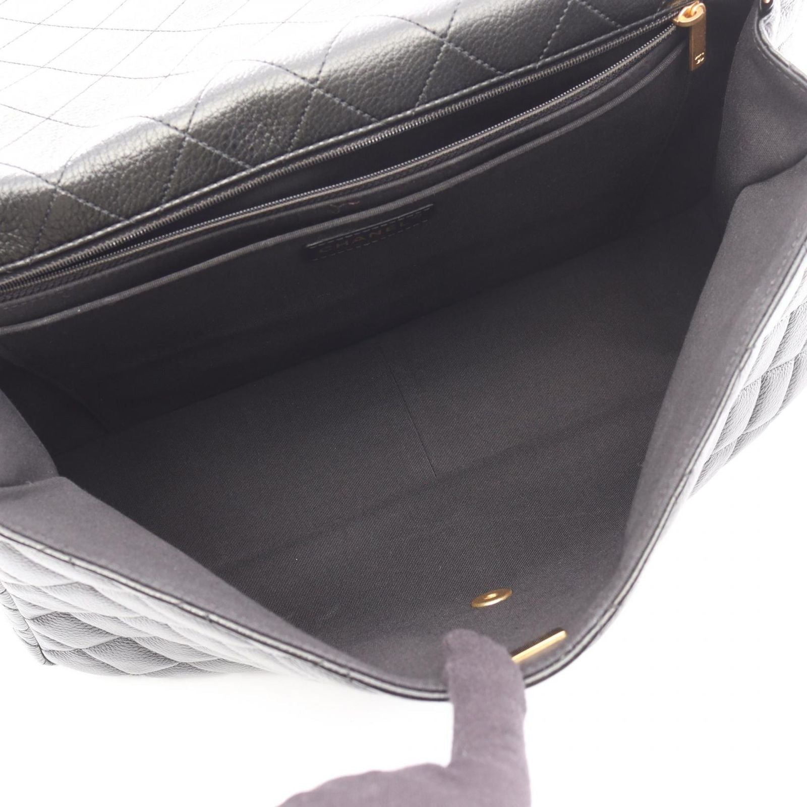 Chanel Shoulder Bag Maxi Flap Matelasse Black Leather Matelasse Maxi Flap Chain