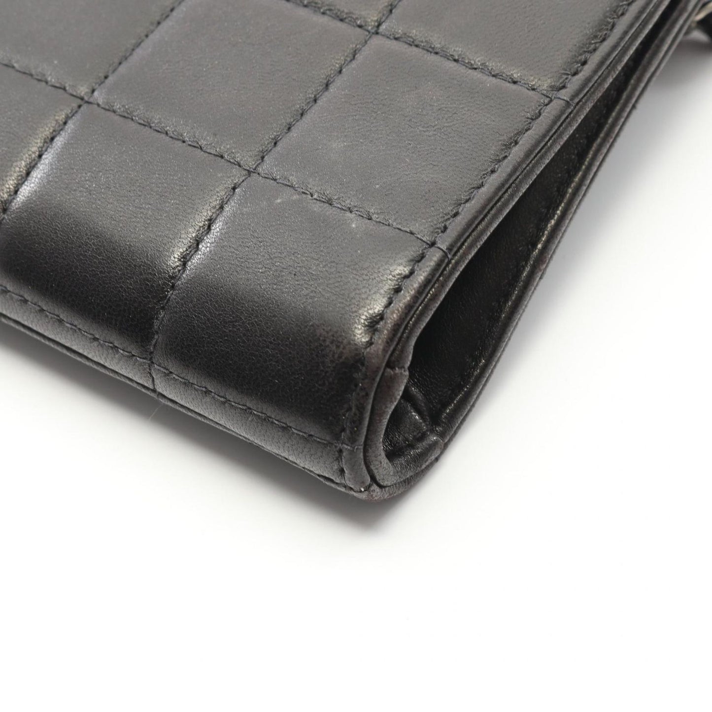 Chanel Shoulder Bag Chocolate Bar Black Lambskin (sheep Leather) Chocolate Bar