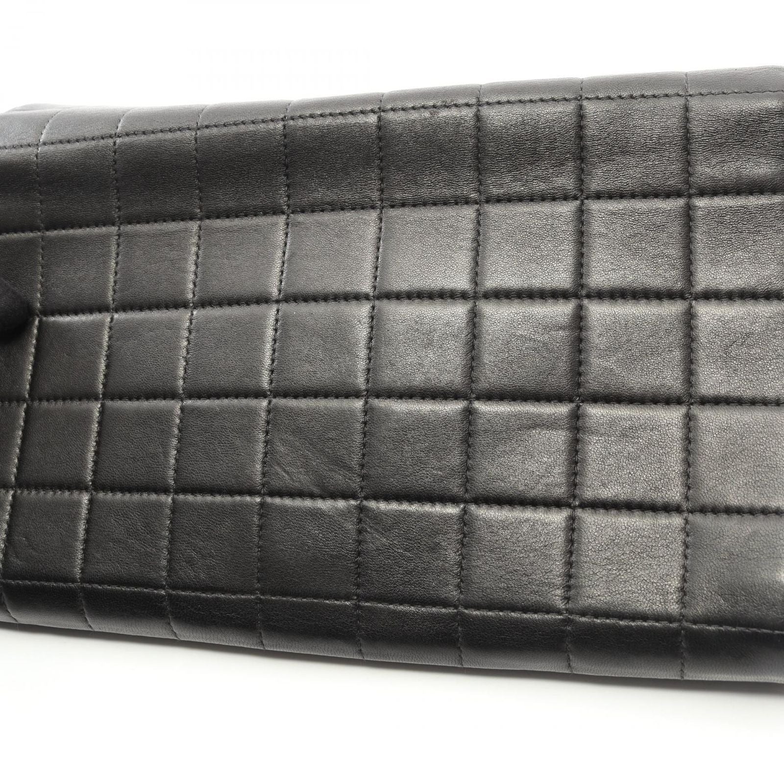 Chanel Shoulder Bag Chocolate Bar Black Lambskin (sheep Leather) Chocolate Bar