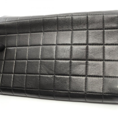 Chanel Shoulder Bag Chocolate Bar Black Lambskin (sheep Leather) Chocolate Bar