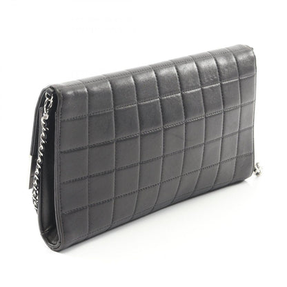 Chanel Shoulder Bag Chocolate Bar Black Lambskin (sheep Leather) Chocolate Bar