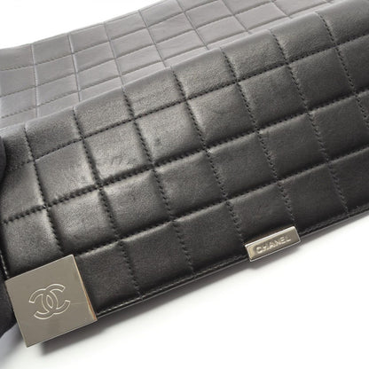 Chanel Shoulder Bag Chocolate Bar Black Lambskin (sheep Leather) Chocolate Bar