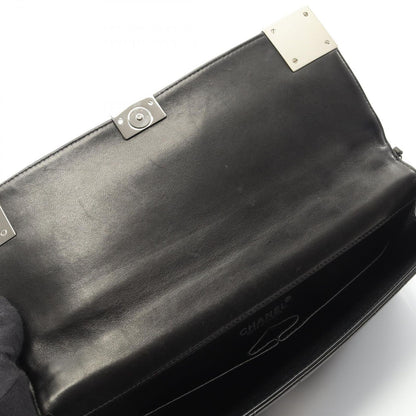 Chanel Shoulder Bag Chocolate Bar Black Lambskin (sheep Leather) Chocolate Bar