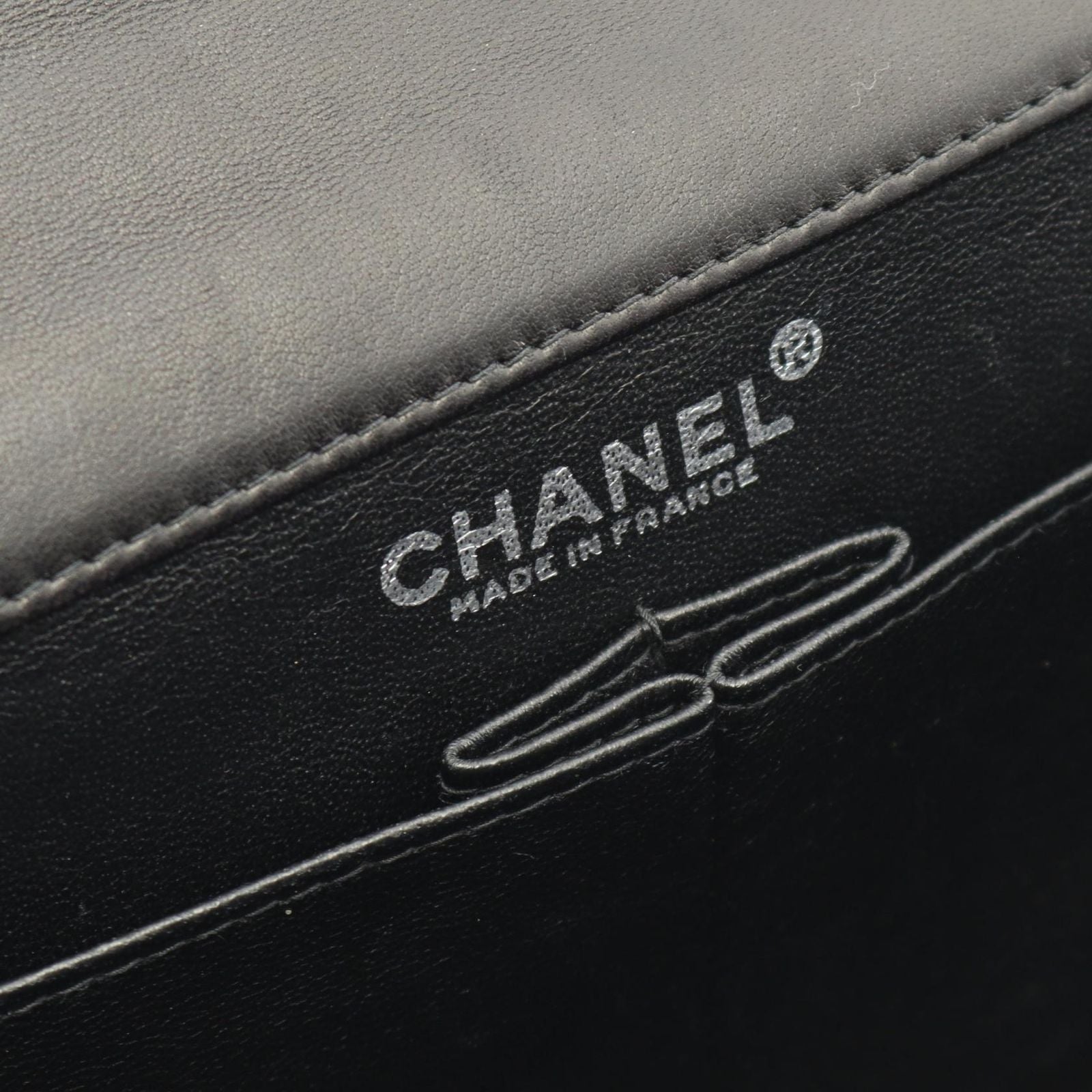 Chanel Shoulder Bag Chocolate Bar Black Lambskin (sheep Leather) Chocolate Bar