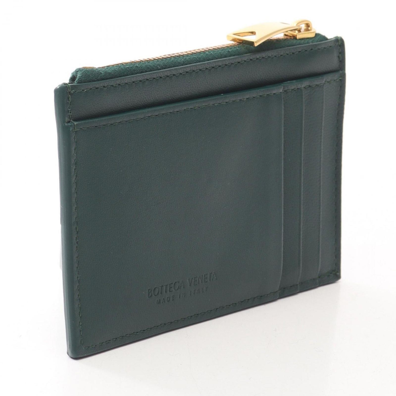 Bottega Veneta Coin Case Cassette Zipper 765460vcqc43049 Dark Green Leather