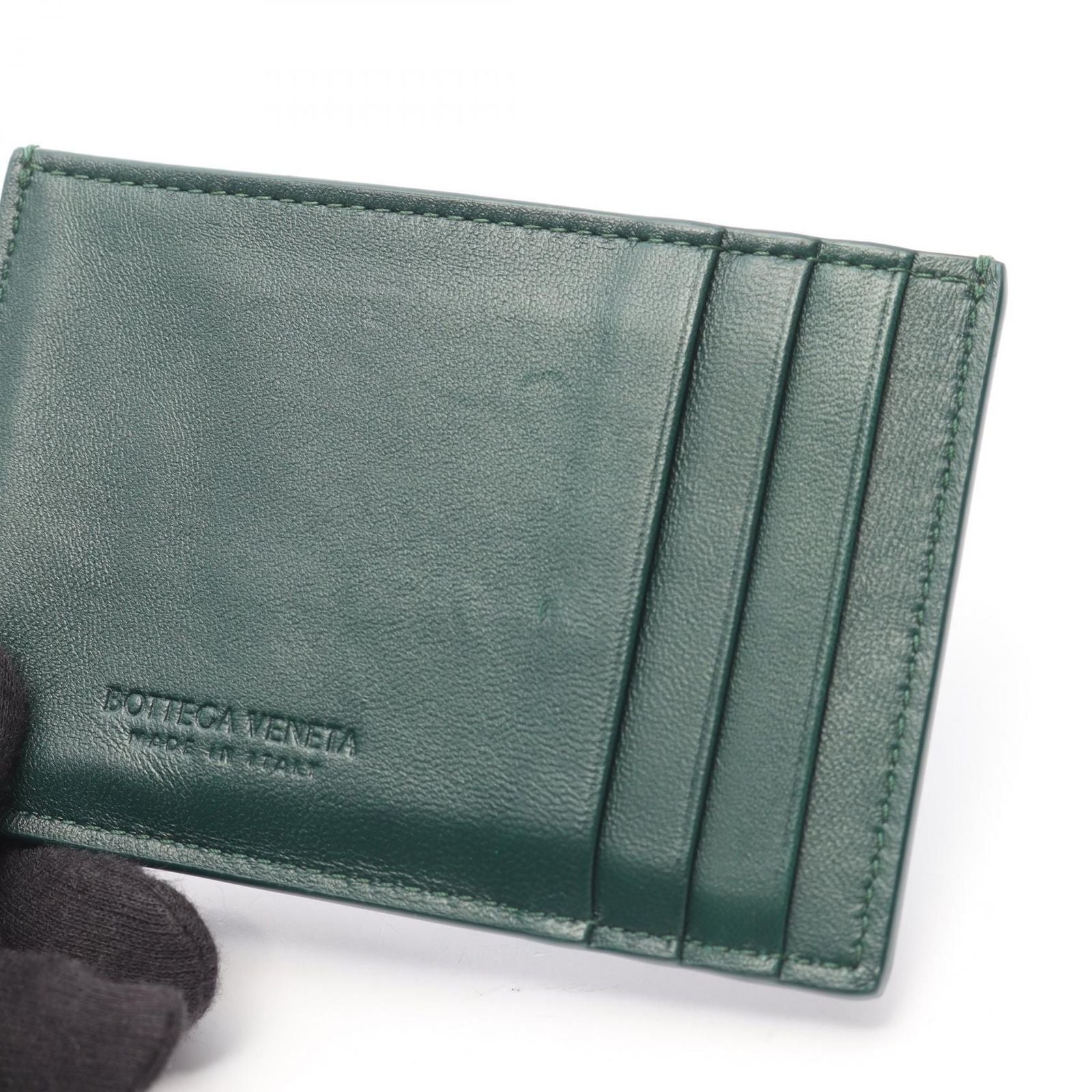 Bottega Veneta Bottega Veneta Card Case Cassette Dark Green Leather Cassette
