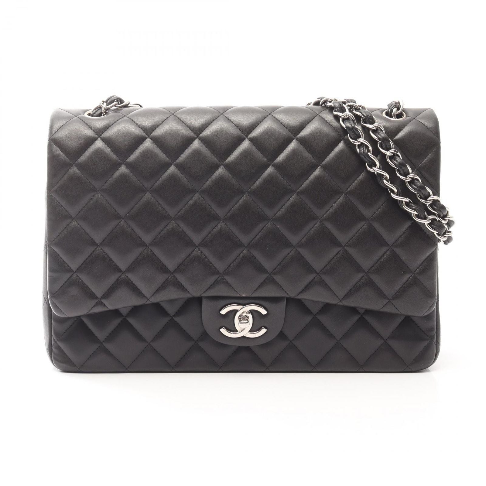 Chanel Shoulder Bag Matelasse 34 Classic Maxi W Flap A58601 Black Lambskin