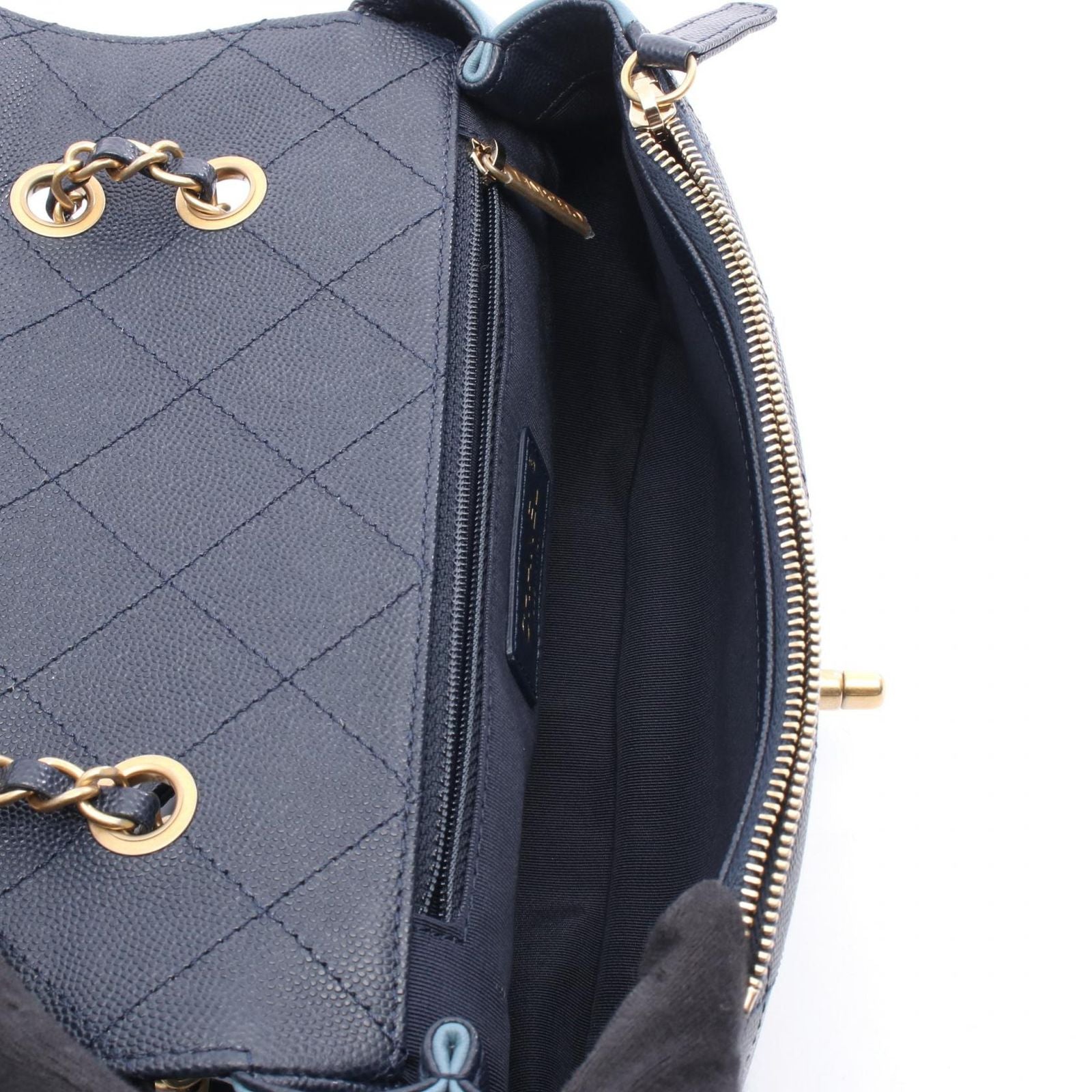 Chanel Shoulder Bag Chain Around Flap Bag As0371 Navy/blue Leather Chain Around