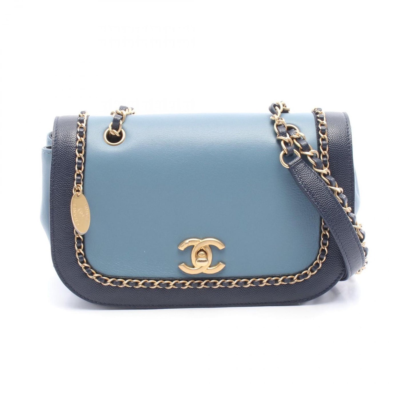 Chanel Shoulder Bag Chain Around Flap Bag As0371 Navy/blue Leather Chain Around