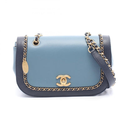 Chanel Shoulder Bag Chain Around Flap Bag As0371 Navy/blue Leather Chain Around