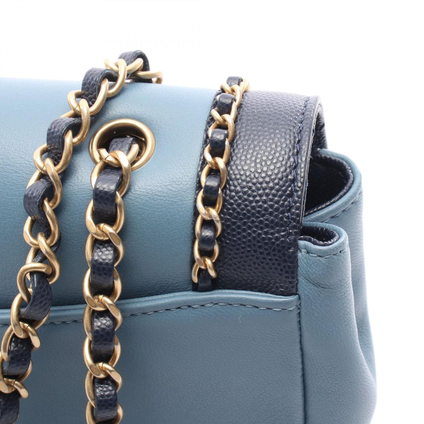 Chanel Shoulder Bag Chain Around Flap Bag As0371 Navy/blue Leather Chain Around
