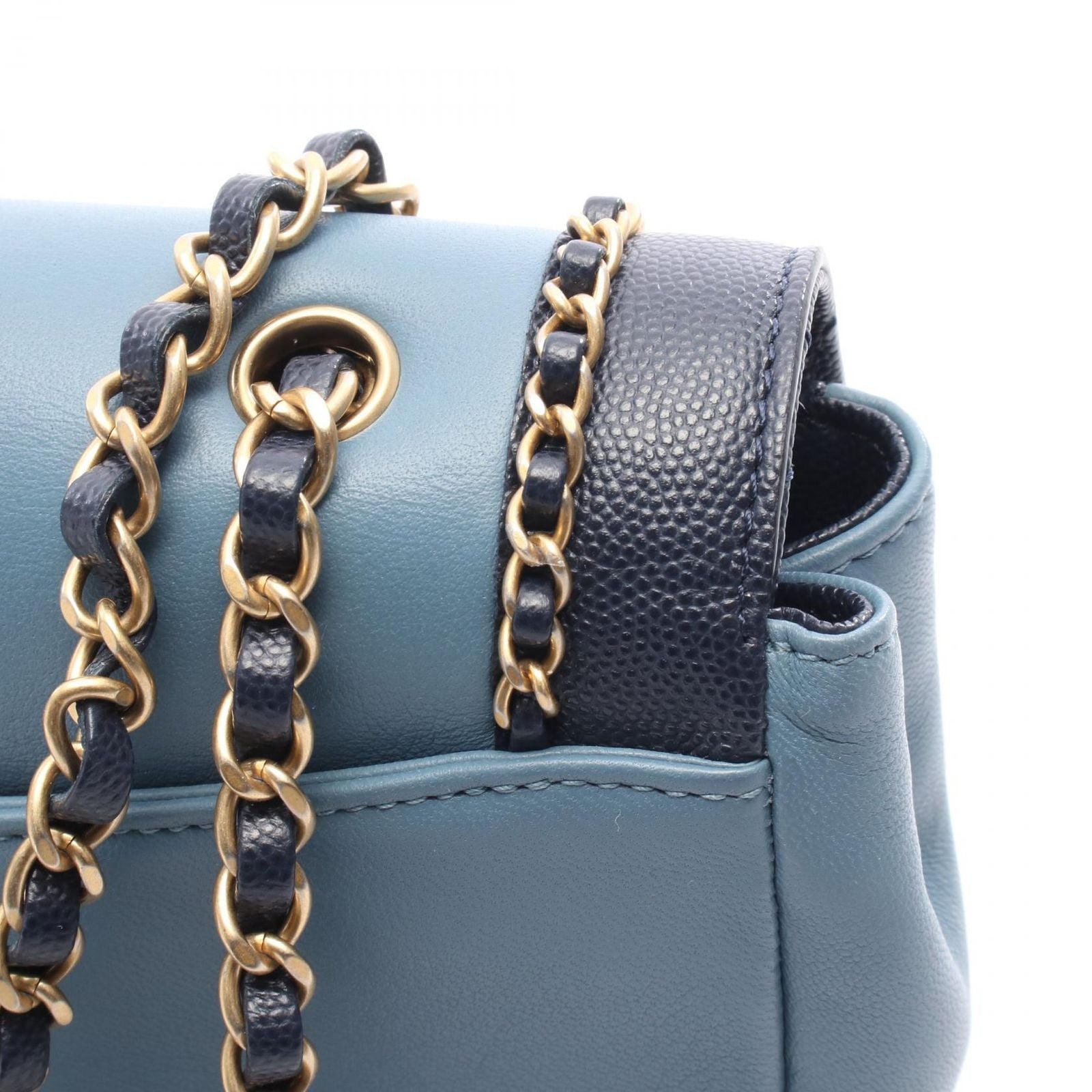 Chanel Shoulder Bag Chain Around Flap Bag As0371 Navy/blue Leather Chain Around
