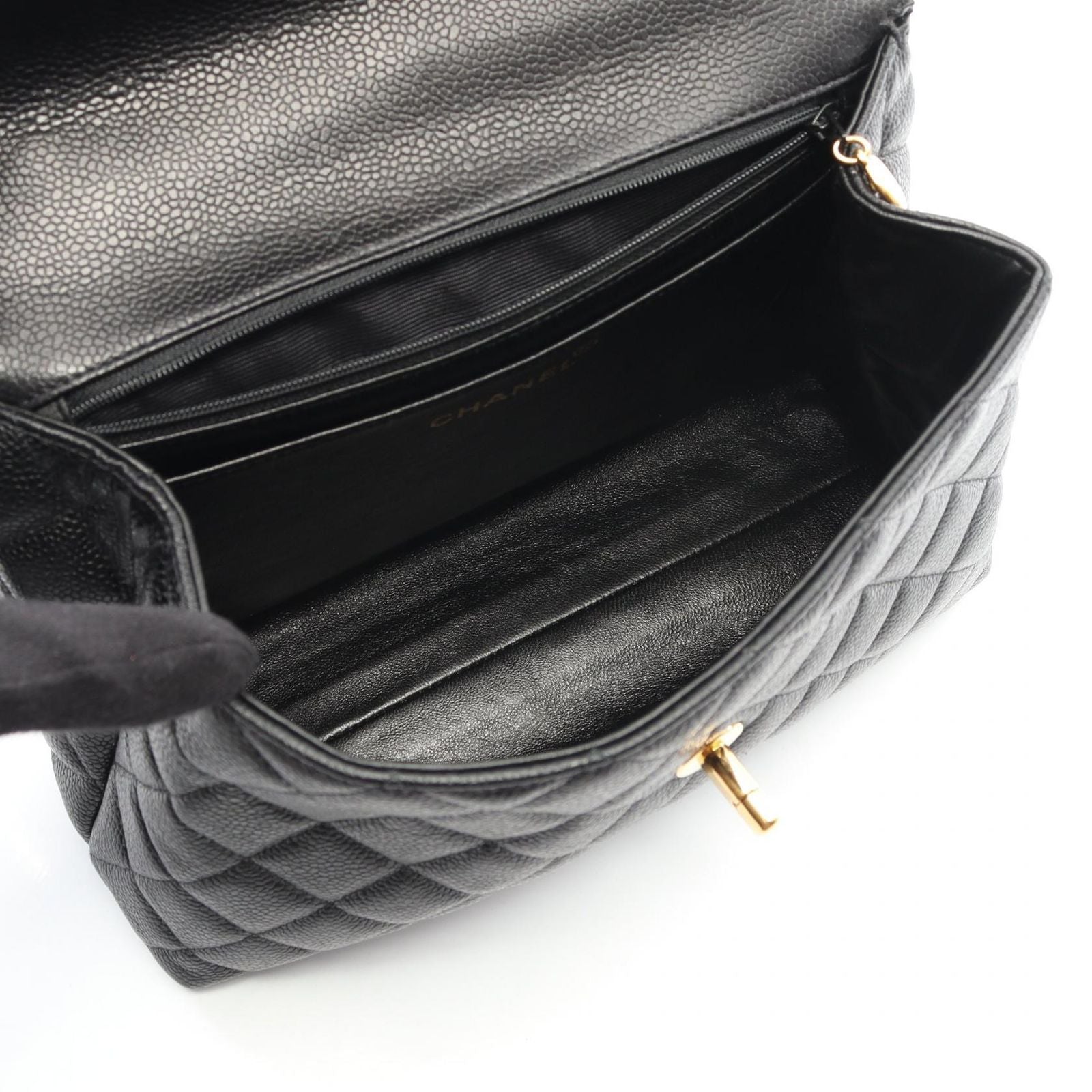 Chanel Handbag Matelasse Black Caviar Skin (grained Calf) Matelasse Handbag