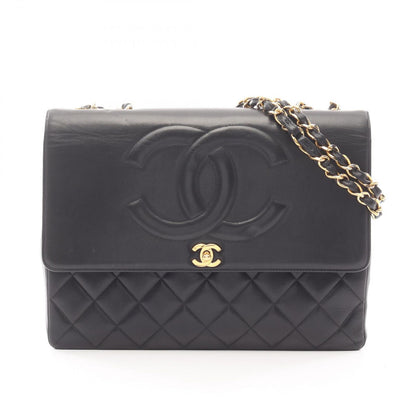Chanel Shoulder Bag Matelasse Big Coco Mark Black Lambskin (sheep Leather) Deca