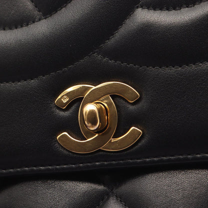 Chanel Shoulder Bag Matelasse Big Coco Mark Black Lambskin (sheep Leather) Deca