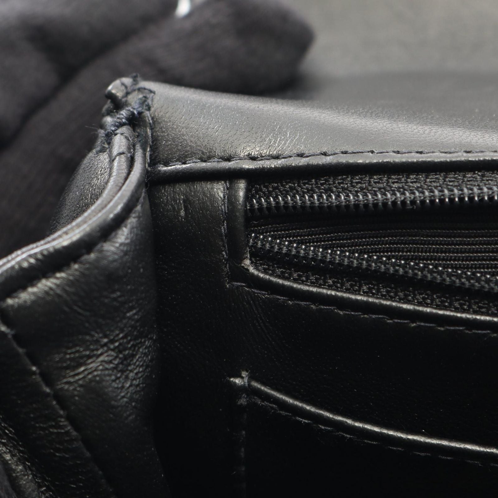 Chanel Handbag Matelasse Top Handle Black Lambskin Matelasse Handbag Ladies